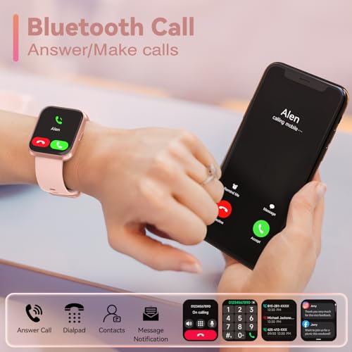 Premium Smart Watch for Women with Alexa, 1.8" Touchscreen, Fitness Tracker, Heart Rate & Sleep Monitor, Bluetooth Calling, IP68 Waterproof, 100 Sports Modes for Android & iOS - Image 2