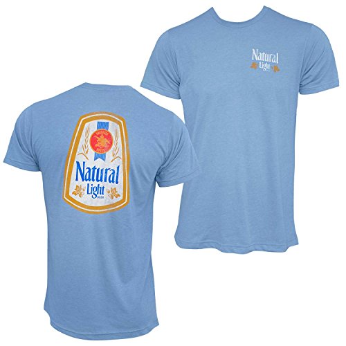 Natural Light Two Sided Men's Light Tee Shirt Large Blue