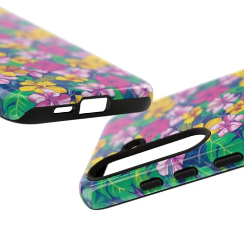 Coque rigide Galaxy S24 Plus fleur tropicale verte brillante - 3