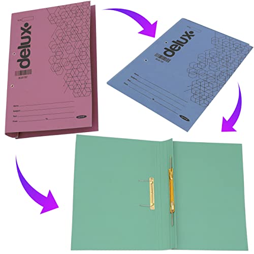 Image of TULMAN Spring Office File for A4 & Legal Size Documents & Certificate Holder - 38x3x26 cm - Multicolor Pack of 4