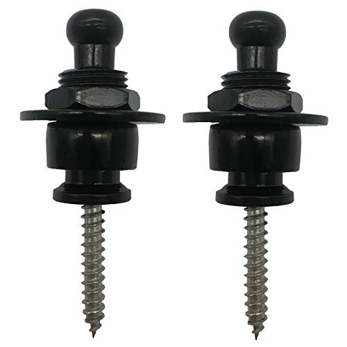 Guitar Strap Lock Set 2 Pcs (Metal, Black), Strap locks Strap Retainer System