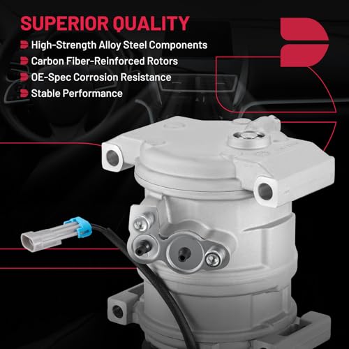 BDFHYK 15100340 Air Conditioning A/C Compressor with Clutch Compatible with Chevrolet Silverado 1500 2500 3500 4500, Express, Compatible with Cadillac DeVille Seville