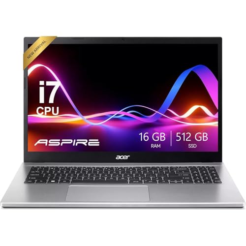 acer Aspire Premium Laptop Featuring Backlit Keyboard | Intel Core i7-1255U up to 4.7GHz | 16GB RAM - 512GB PCIe SSD | 15.6' FHD Display | Advanced Wi-Fi 6 | Iris Xe Graphics | Webcam | Win11 Pro
