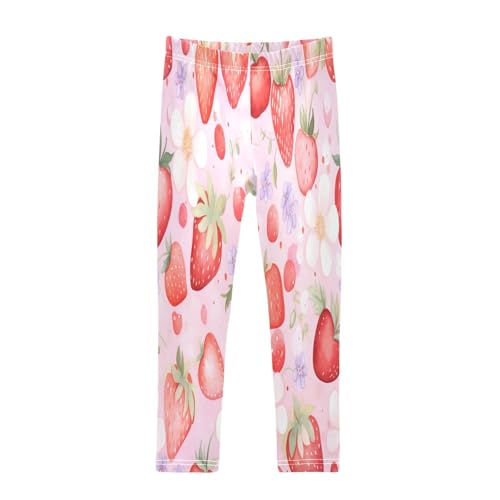 Bolaz Toddler Girls Leggings Printed Yoga Pants Leggings Strawberry Fruit for Kids