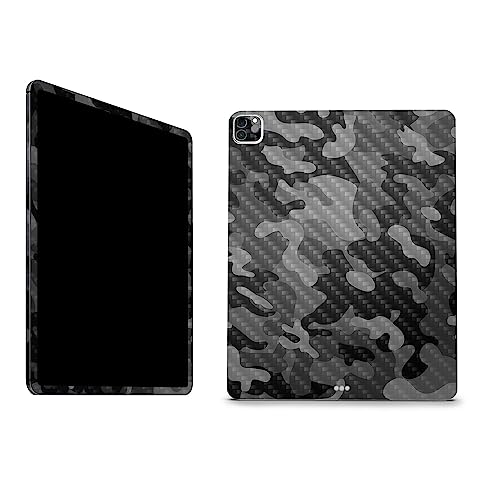 Image of MightySkins Carbon Fiber Skin Compatible with Apple iPad Pro 12.9 inch M2 6th Gen (2022) Full Wrap Kit - Black Camo | Protective, Durable Textured Carbon Fiber Finish | Easy to Apply | Made in The USA