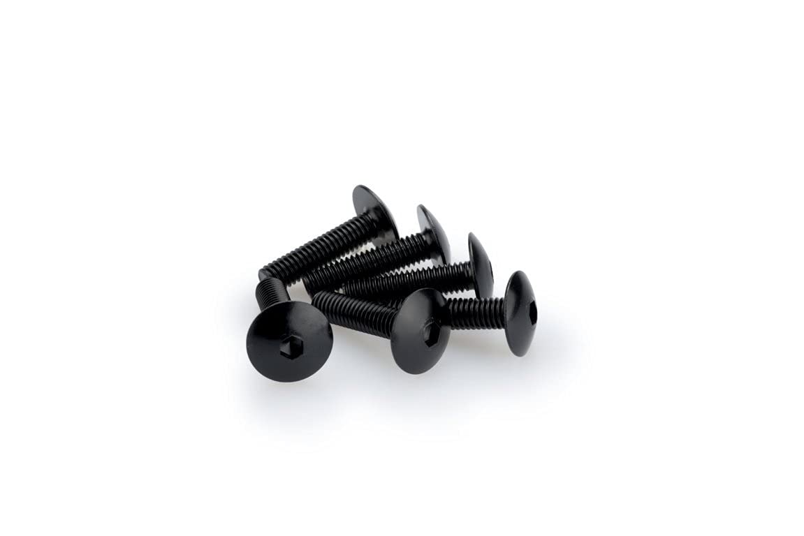 Puig 0689 N Blister 6 Screws, Rounded, M6, 25 mm, Black