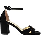 Azarey - 459K613 459K613 - Sandalia Tacón de Terciopelo Zapatos de salón para Mujer Terciopelo textil Hebilla NEGRO NEGRO - 39 color: NEGRO talla: 39 para: Mujer