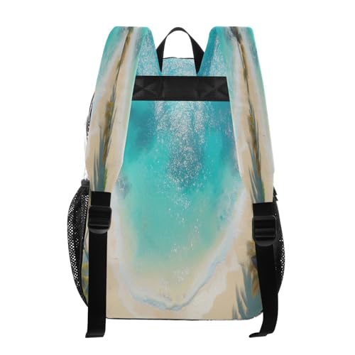 Tropical Beach Clear Backpack - Stadium Approved Large 15.7-inch Waterproof Transparent Bag for Sports, Concerts, Work, Travel#643