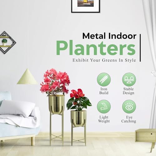 Image of Bee Creative Plant Stand Multiple Flower Pot Holder Shelves Planter Rack Storage Organizer Display for Indoor Outdoor Garden Balcony (MEDIUM PLANTER G)