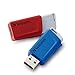 Produktbild VERBATIM 49308 Store 'n' Click USB-Stick 2x I USB 3.2 Gen 1 I 32GB I Speicherstick mit Verriegelungsmechanismus I USB-3 I externer Speicher für Laptop Notebook & Co I bis 5 Gbit/s I rot blau