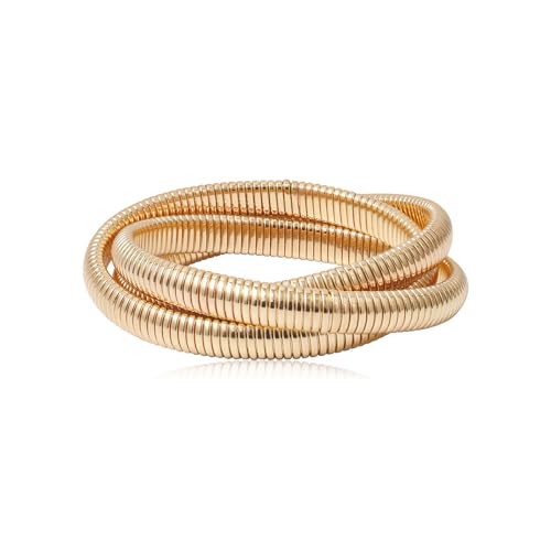 Bracelets or 18 carats pour femme style punk empilables