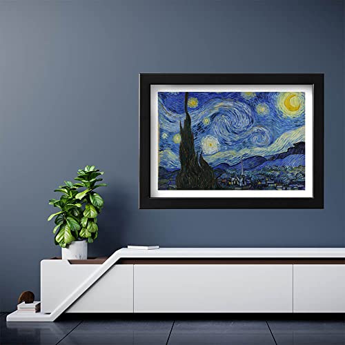 Impression d'art encadrée Van Gogh Nuit étoilée grand format mat - 6