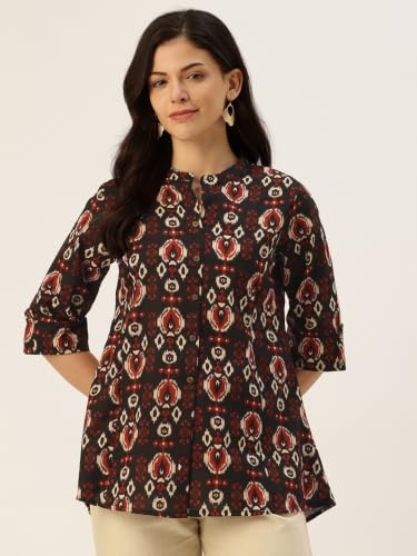Image of Printed Mandarin Shirt - Casual & Chic (S-3XL)