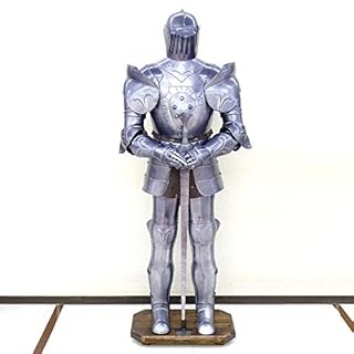 ヨーロッパインテリア カサピース オブジェ イタリア製 西洋甲冑 実寸大 レプリカ 中世の騎士 バトルスーツ ソード メディチの紋章 182cm giu-02d