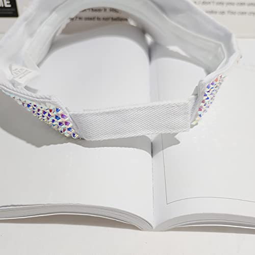 Image of Gudessly Shiny Rhinestones Sport Sun Visor Adjustable Summer Cap Visor Caps for Women Men