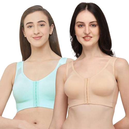 Image of SOIE Women Front Closure Full Coverage Non Padded Non Wired Posture Correction Bra