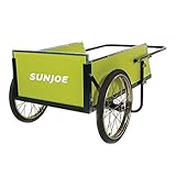 Sun Joe SJGC7 7 Cubic Foot Heavy Duty Garden + Utility Cart, Green