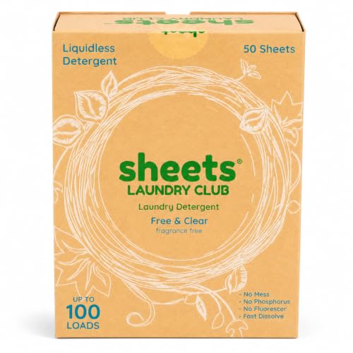 Sheets Laundry Club - Detergent Sheets, 50 Count, Fragrance-Free