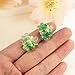 XGALBLA Fashion Fresh Flower Clip On Earrings For Women, Cute Gradient Green Lovely Acrylic Flower Earrings No piercing Earrings(Green)
