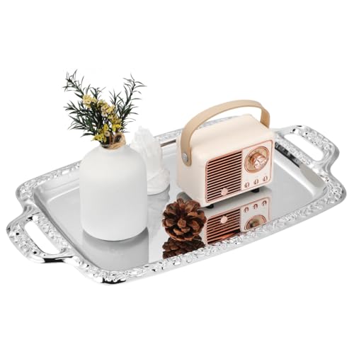 Consejos para Comprar Charola de cocina disponible en línea para comprar. 44 COOPHYA Bandeja de Metal Vintage para Servir Alimentos 39x23 Cm, Charola de Cocina y Comedor Estilo Retro, Bandeja Elegante para Pan y Refrigerios en Hogar y Sala