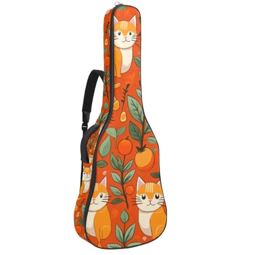 Étui souple guitare acoustique motif chats en tissu Oxford imperméable