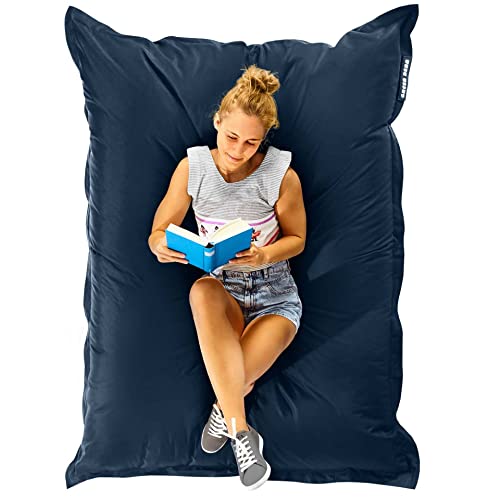Green Bean© Pouf XXL 140x180cm 380L Enfants&Adultes Bean Bag Remplissage de Perles EPS Pouf Géant Grand Extérieur Outdoor Coussin Repos Siège Sol Lavable Résistant...