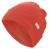 Merino Wool Beanie Kids - Unisex Cuff Wool Beanie Cap for Children - Breathable, Ideal for Sensitive Skin Winter Essential (Rusty Organge)