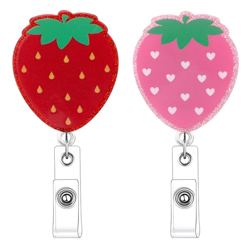 2 Pack Badge Reel Retractable Nurse Gifts Badge Reels with Alligator Clip ID Card Holder for Teacher Office Work Student