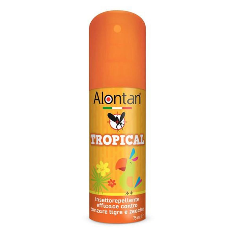Alontan Spray Tropical Insettorepellente - 75ml - contro zanzare, zecche e tafani, fino a 6 ore di protezione, da usare sopra i 12 anni, presidio medico chirurgico a base di icardina 20%