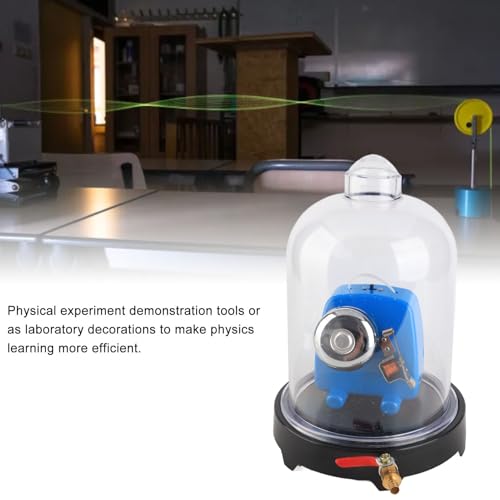 Image of Fockety Vacuum Jar with Base, in Vacuum Jar Transparent PVC Vacuum Demonstration Hood Vaccum Demonstration Kit Sound Physics Demonstration Vacuum Hood Disc for Laboratory