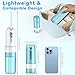 Water Dental Flosser for Teeth Cleaning and Flossing with Travel Size Case – Rechargeable Oral Irrigator, KOOVON Portable Water Flosser for Adults, IPX7 Waterproof, 5 Jet Tips & 4 Modes, Blue