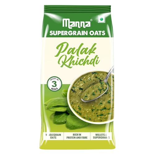 Image of Manna Masala Oats 450g, Palak Kichidi, Rich in Protein and Fibre, No palm oil, color or preservatives.
