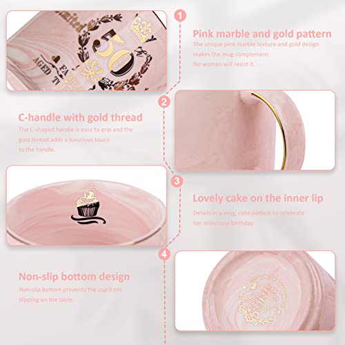 50Th Birthday Gifts For Women, Fabulous 50 Aged To Perfection, 14Oz Gold Pattern Coffee Mug, Cool Gifts Idea For Turning 50 Year Old Mom, Wife, Daughter, Sister, Friends, Aunt, Beautiful Gift Boxed #TOP2