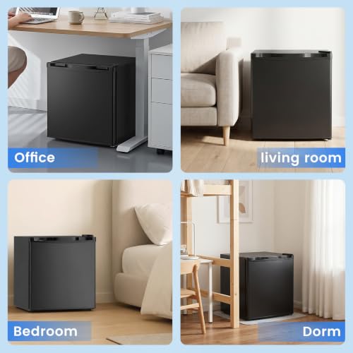 Image of Electactic 1.7 Cu.ft Mini Fridge, Compact Refrigerator, Single Reversible Door, Ultra Quiet, Energy Efficient for Office, Dorm, Bedroom, Apartment, Black