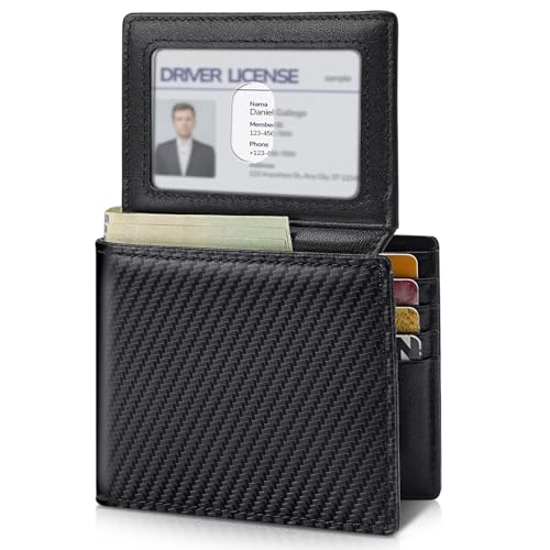 Image of Artpaxy Mens Wallet Genuine Leather Bifold RFID Blocking Wallet for Men with 2 ID Windows 12 Card Holders 2 cash pockets 1 Gift Box