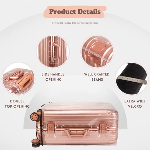 3 PCS Clear Suitcase Covers for Luggage, 20" 24" 28" Luggage Protector Suitcase Cover TSA Approved Waterproof Transparent PVC Protector (20"+24"+28")4