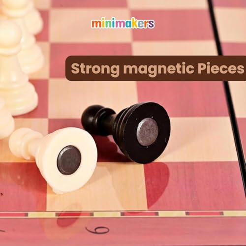 Image of 11 Inches Magnetic Chess Board Set, Foldable Chess Board with Storage & Magnetic Pieces, Travel Friendly Chess Game, Board Game for Teens & Adults, Gift for All Occasions