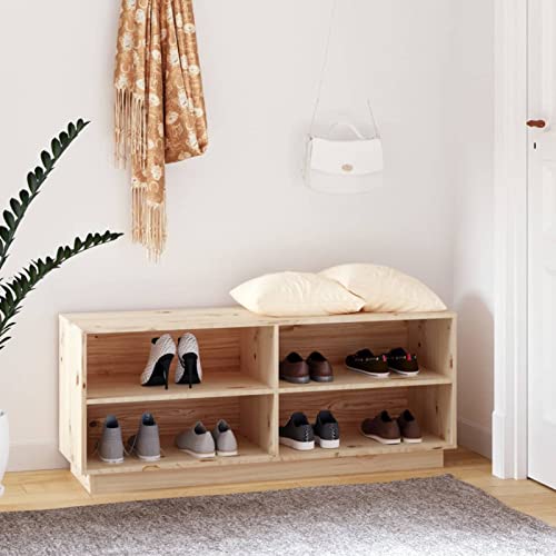 Cinyiqo Armario Zapatero, Mueble Zapatero, Zapateros Grandes, Mueble Auxiliar, Muebles De Armario, Armario Auxiliar, de Madera Maciza de Pino 110x34x45 cm