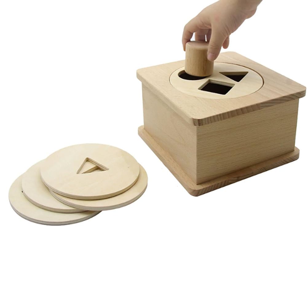 Montessori Formensortier-Postfach mit austauschbaren Paneelen, Spielzeug zur Förderung der Feinmotorik und Formenwahrnehmung für Kleinkinder
