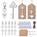 50pcs Boda Bautizo Colgante Llavero,CGBOOM 25pcs Queta Collar Estilo ángel y 25pcs Llave Plateada Abridor Regalos y Recuerdos de Bodas, Bautizos, Partido, Navidad