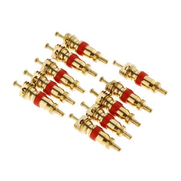 Club Bollywood® 5x10 Pcs Replacement Tire Tyre Valve Stem Core for Motorcycle Red + Golden-picture-11