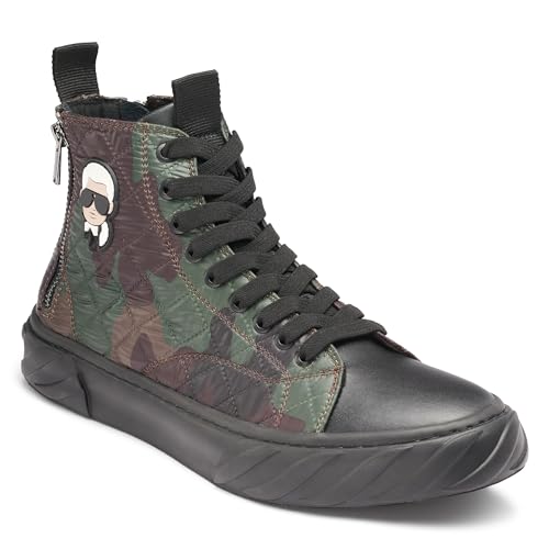 Karl Lagerfeld Paris Men's Double Back Zip Quilted Camo High Top Sneaker4