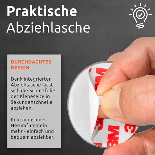 Foto von ECENCE Rauchmelder Magnethalter 10 Stück Selbstklebende Magnethalterung für Rauchmelder Ø 50mm schnelle & sichere Montage ohne Bohren und Schrauben für alle Feuermelder und Rauchwarnmelder