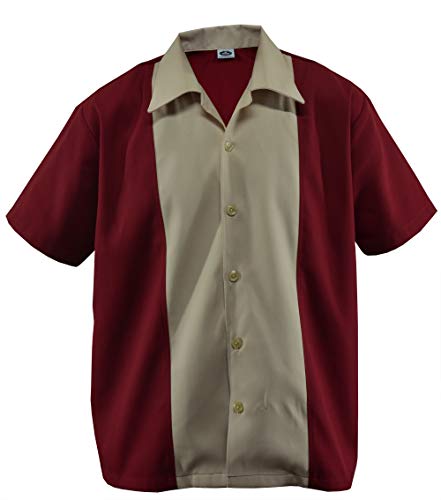 Chemise camp cabana décontractée look vintage lounge fifties en gabardine douce