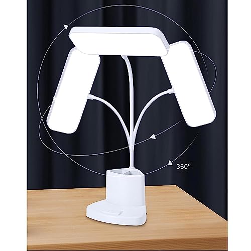 Image of Table Lamp for Study,LED Light with Pen Stand & Stationery Holder,Mobile Stand,Multi-Compartment,3 Colour Lighting & Dimmable Brightness Desk Lights,Reading Lamp for Study