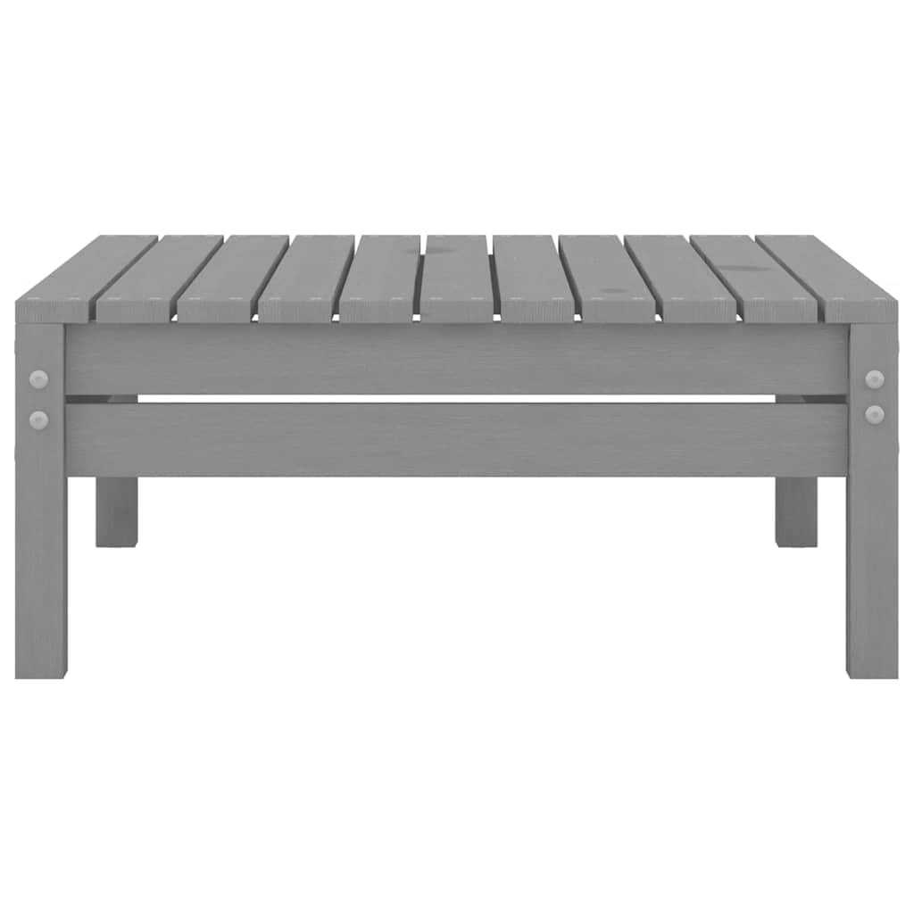 vidaXL Bois de Pin Massif Repose-Pied de Jardin Tabouret de Patio Repose-Pied de Terrasse Meuble d'Extérieur Tabouret de Terrasse Arrière-Cour Gris