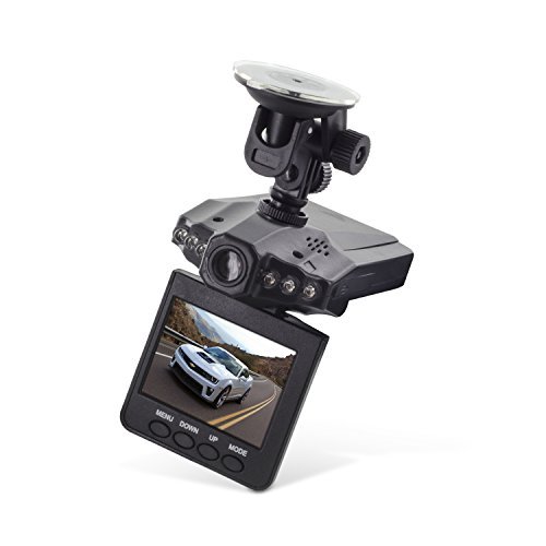 Aduro U-Drive DVR Video/Audio Dash Cam w/Infrared Night Vision LED's, 2.4" LCD Screen, 270° Rotation, Auto on/Off (Retail Packaging)