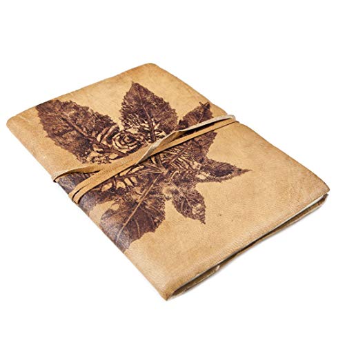 81stgeneration Notebook Eco Diario de cuero hecho a mano Alivio de la hoja papel reciclado A5 48 páginas (13 cm x 18 cm)