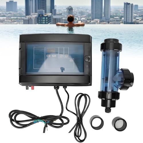 Clorador de piscina, generador electrolítico de cloro salino, 5 a 50 g/h, accesorio profesional de limpieza de piscinas para una desinfección eficiente del agua