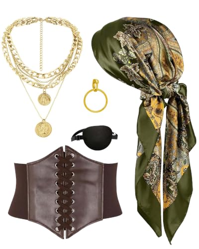 5 Pcs Pirate Costume Accessories Set Women Halloween Medieval Renaissance - image 1